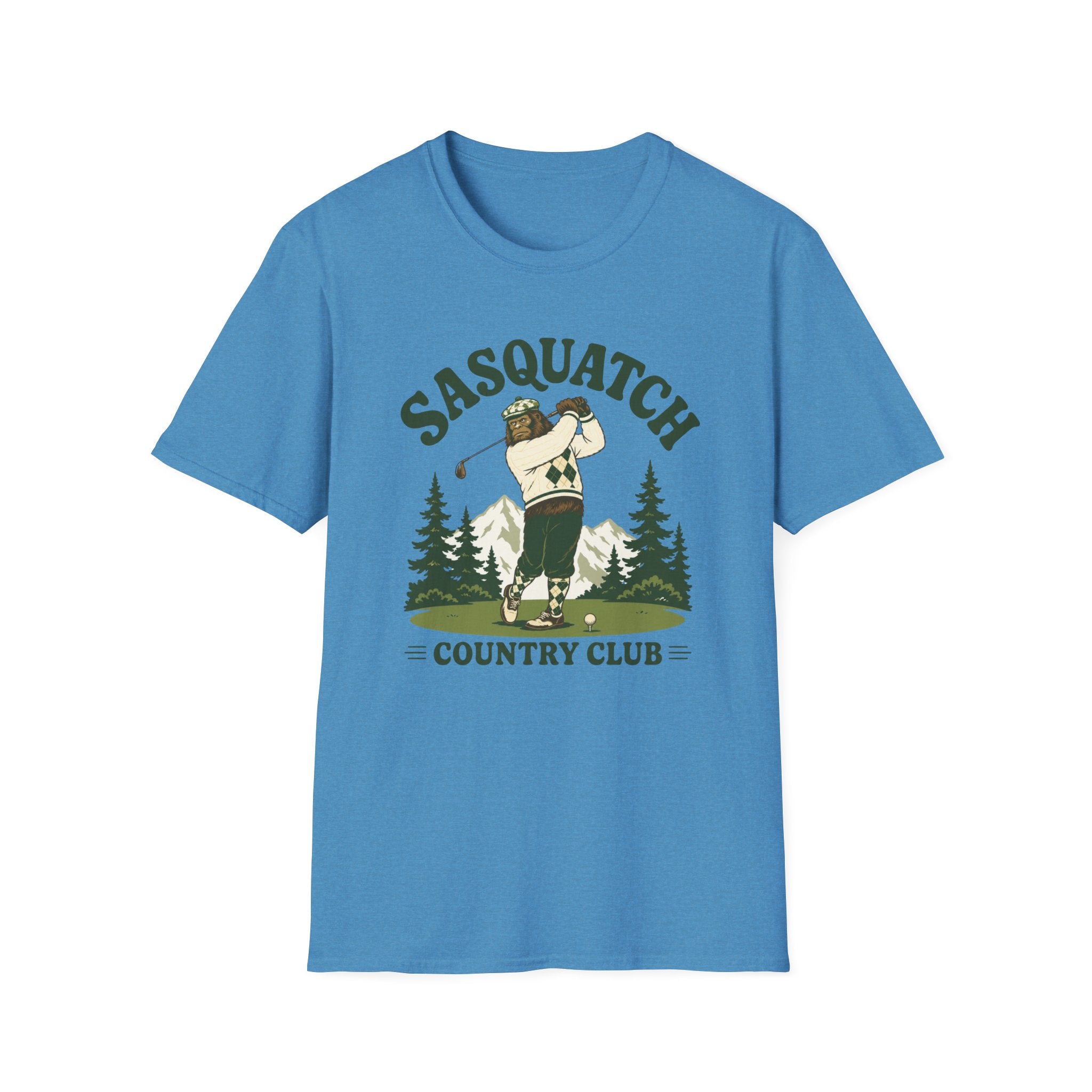 Sasquatch Country Club Golf T-Shirt — Retro 70s Woodland Golfer Tee