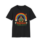 Bigfoot Book Club T-Shirt — Rainbow Reading Sasquatch Tee