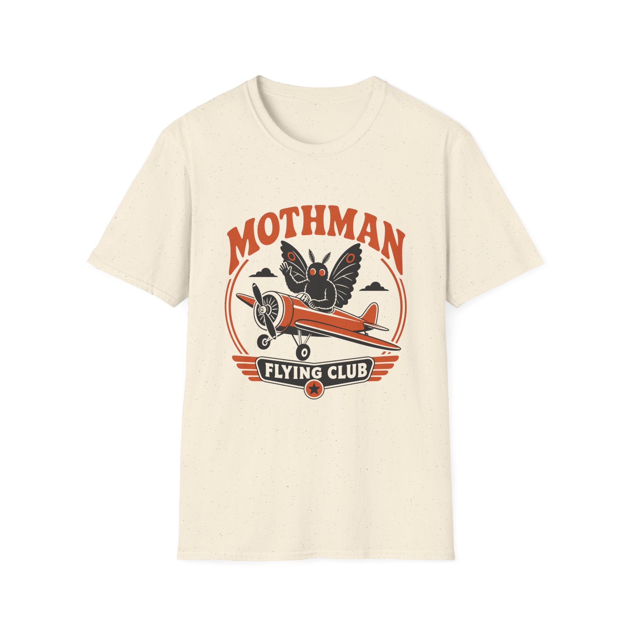Mothman Flying Club T‑Shirt - Retro 70s Airplane