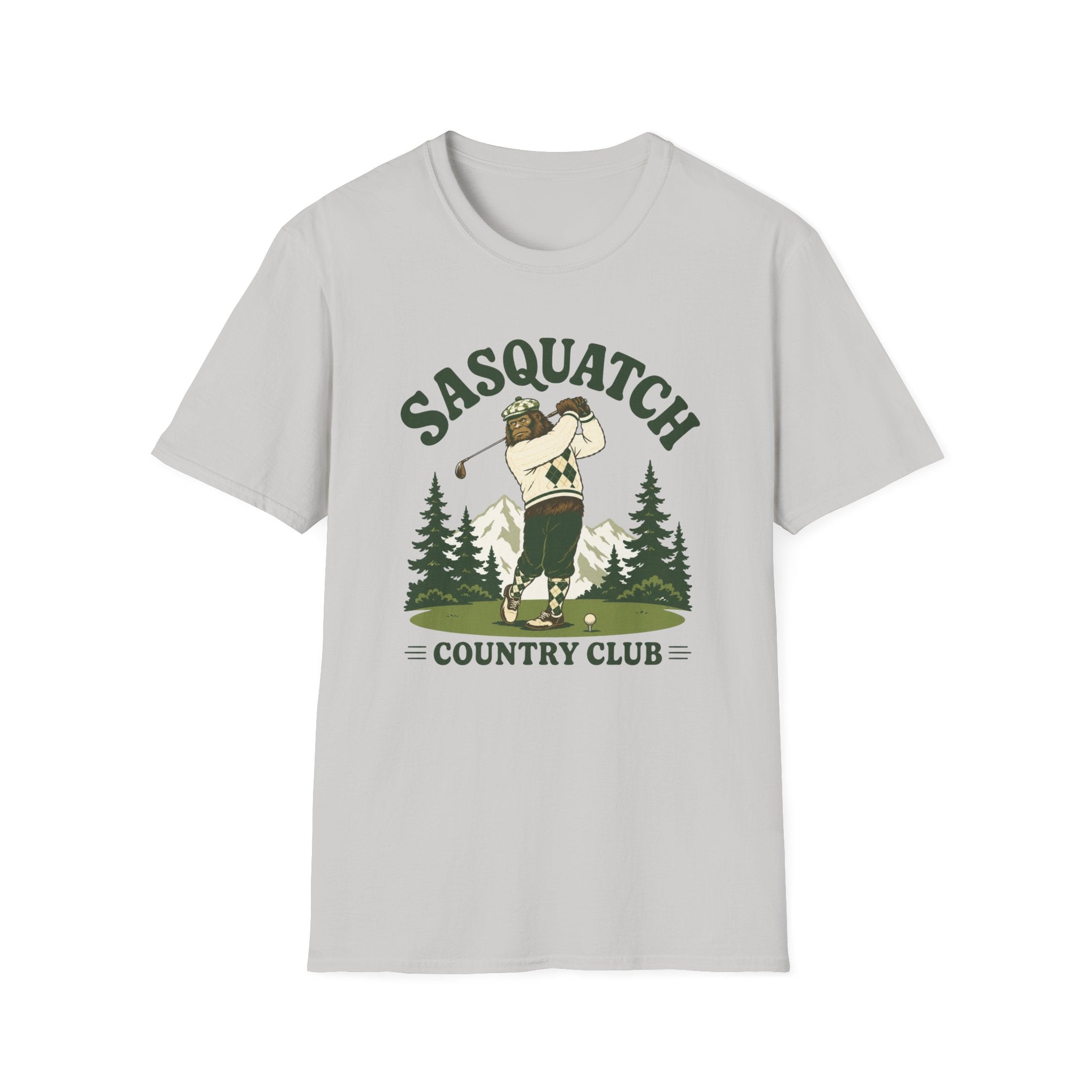 Sasquatch Country Club Golf T-Shirt — Retro 70s Woodland Golfer Tee