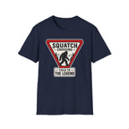 Squatch Crossing T‑Shirt — Sasquatch / Bigfoot Novelty Tee