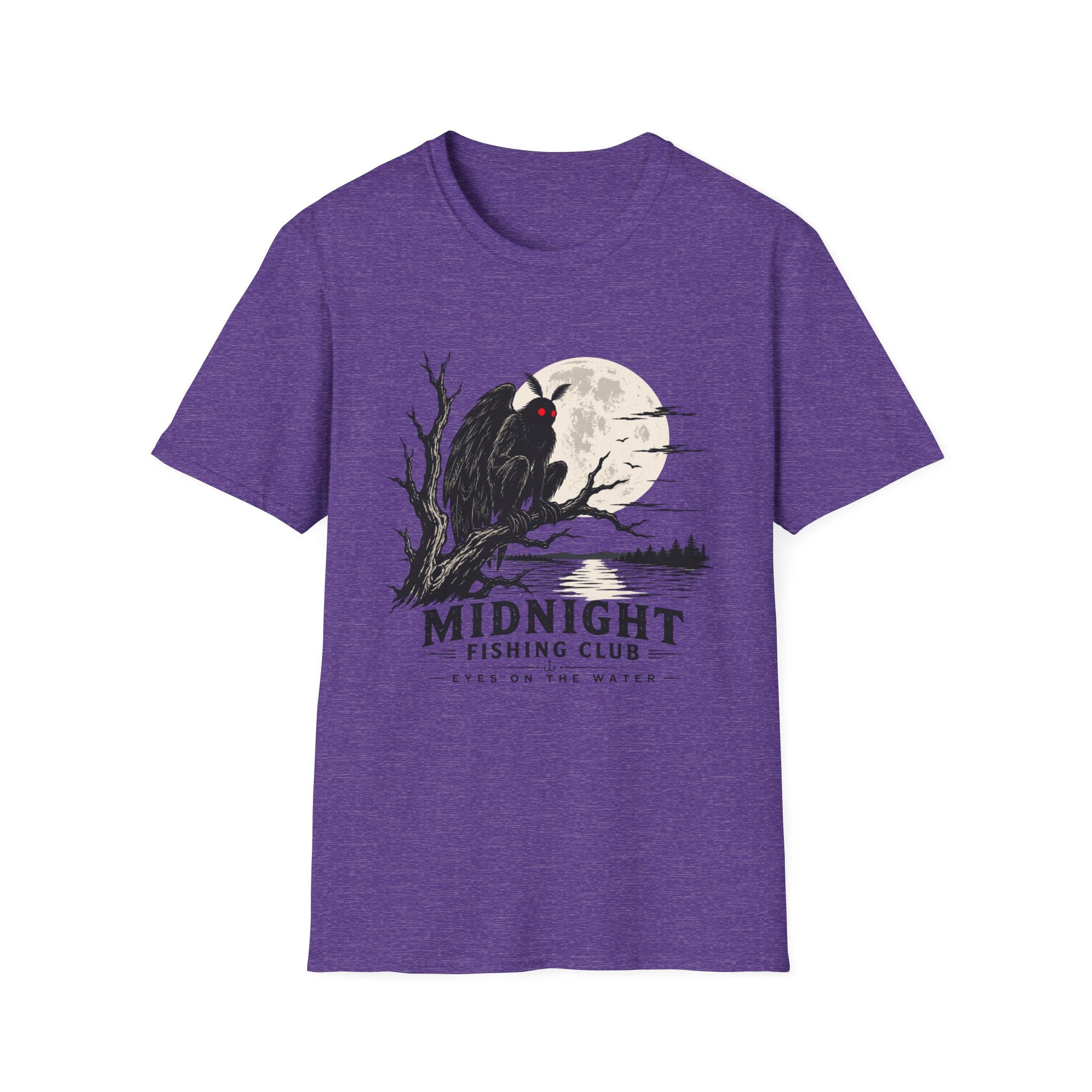 Midnight Fishing Club T-Shirt — Gothic Mothman Moon Graphic Tee