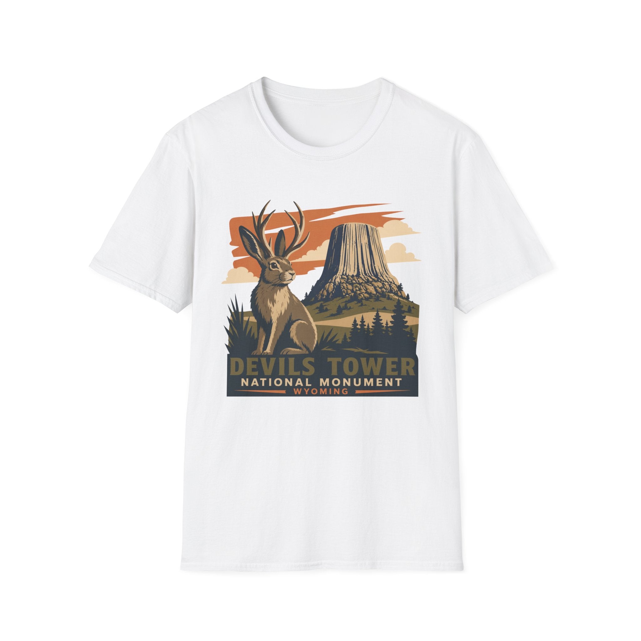 Devils Tower Jackalope T-Shirt — Retro National Monument Tee