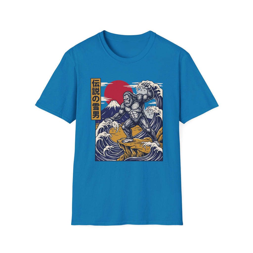 Yeti Wave T-Shirt — Japanese Ukiyo-e Snowman Graphic Tee (伝説の雪男)