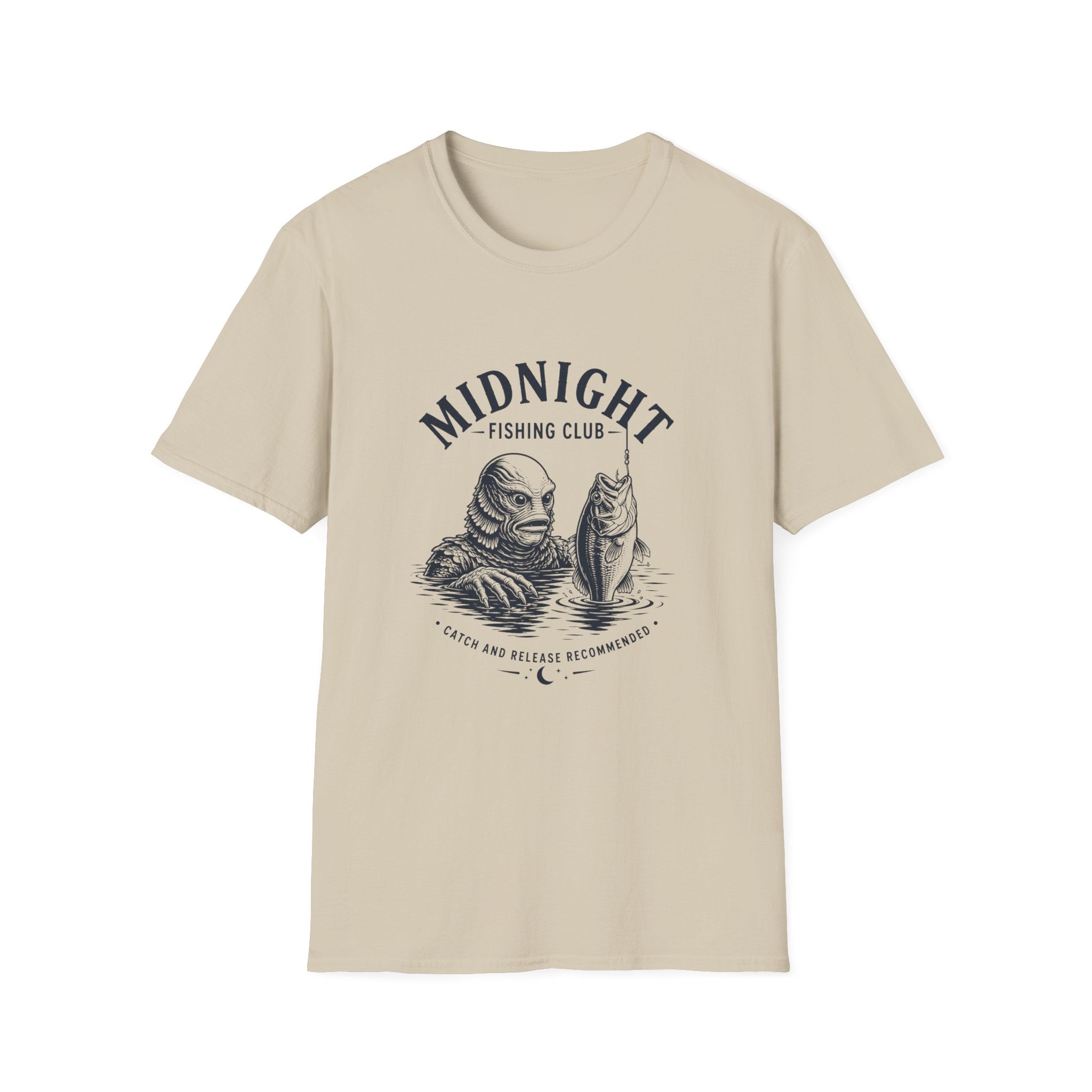 Midnight Fishing Club T-Shirt — Vintage Lake Monster Graphic Tee