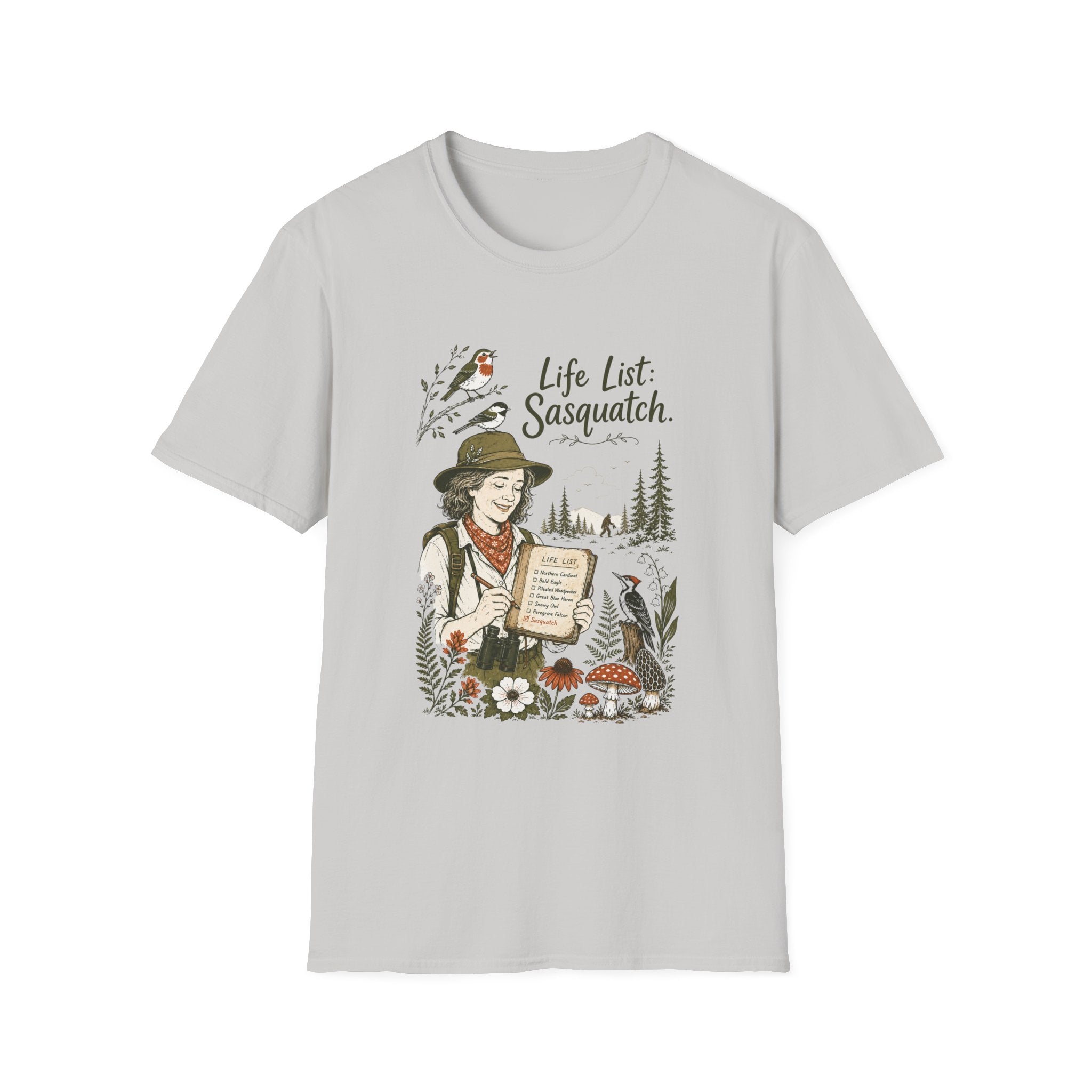 Sasquatch Life List T-Shirt - Birdwatching Nature Tee