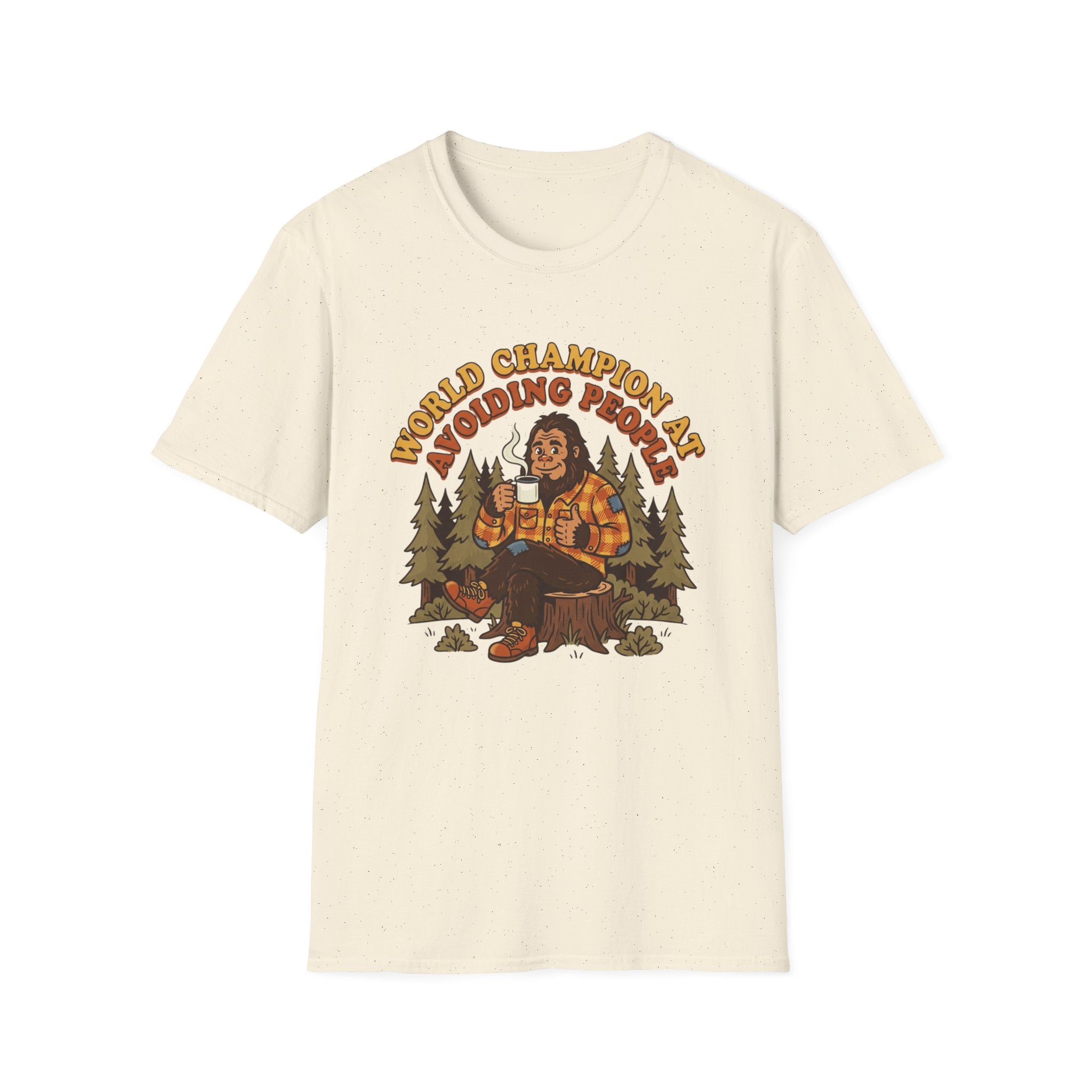 World Champion At Avoiding People T-Shirt — Funny Introvert Bigfoot Graphic Tee