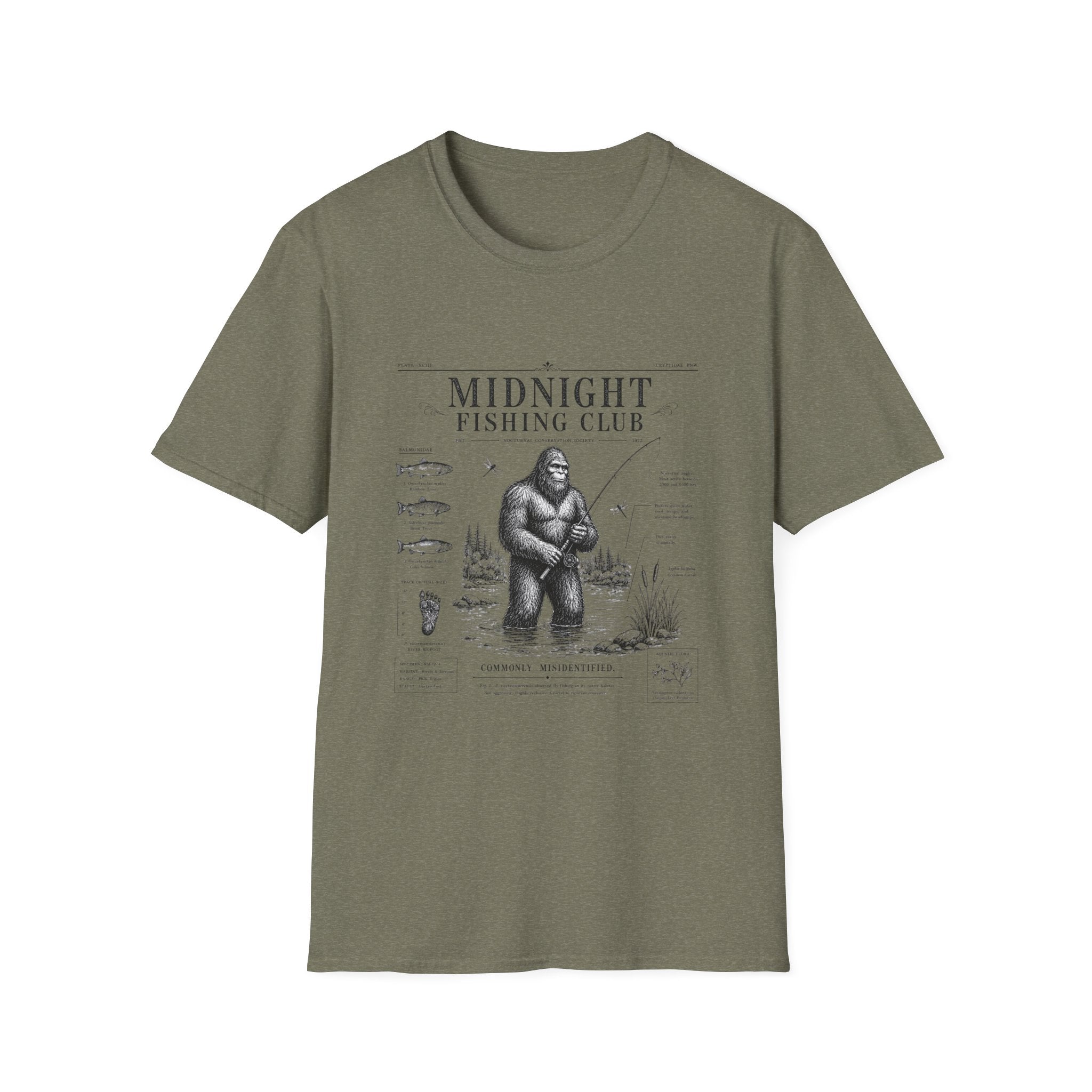 Midnight Fishing Club T-Shirt — Sasquatch Graphic Tee