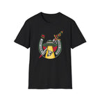 Bad Luck Good Vibes UFO T-Shirt — Sword & Horseshoe Retro American Traditional Tattoo Tee