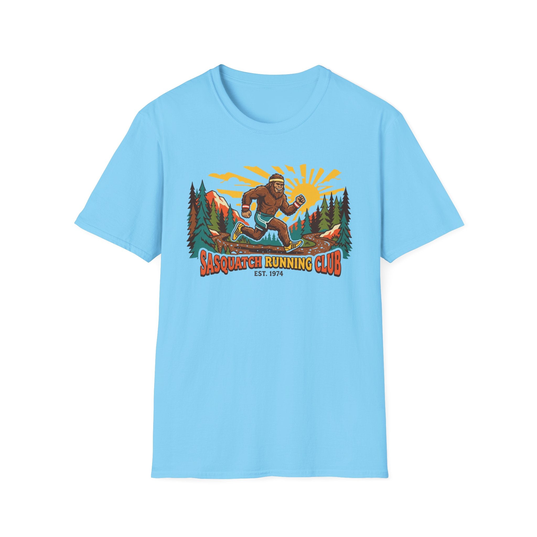 Sasquatch Running Club T-Shirt — Vintage Bigfoot Trail Run Graphic Tee