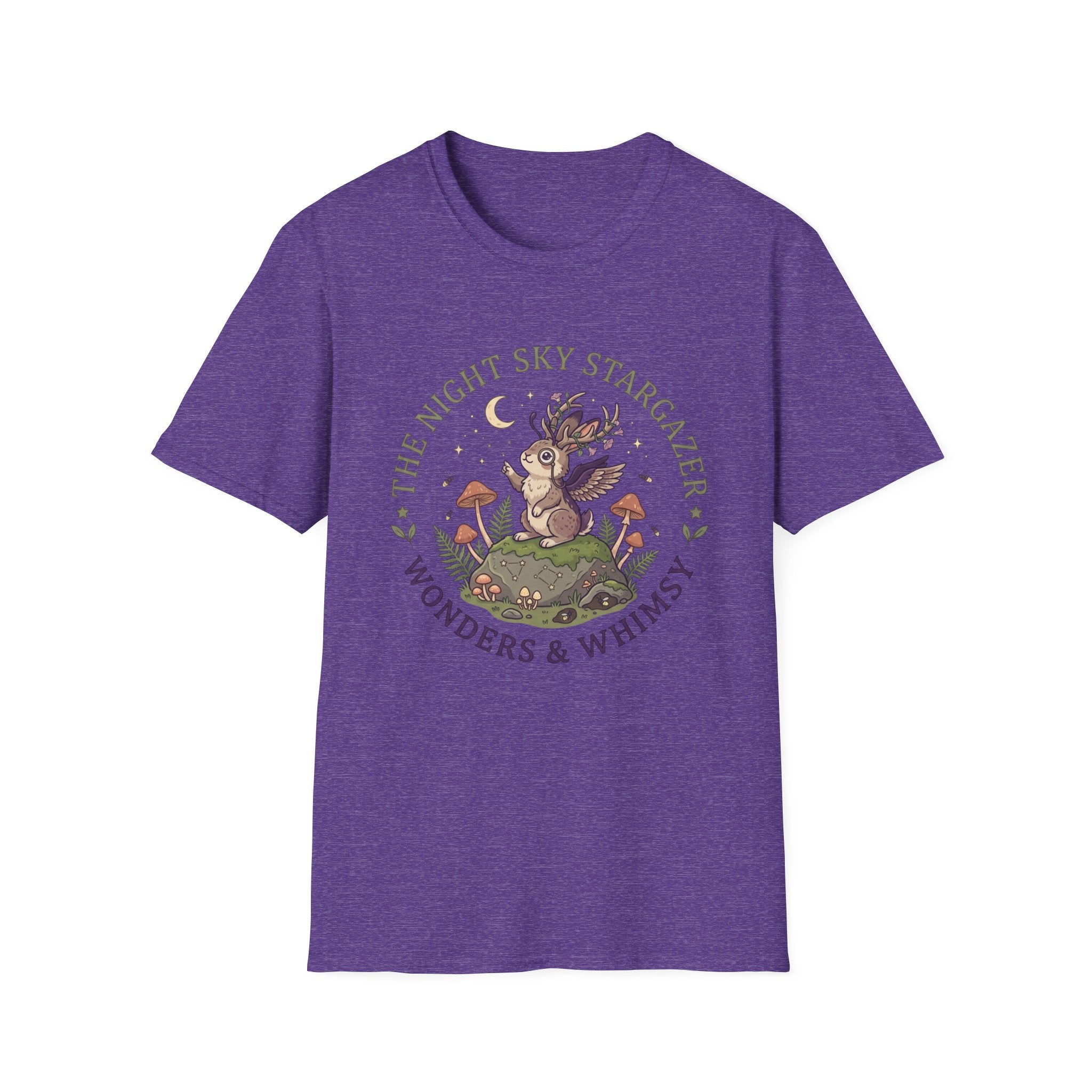 Cottagecore Woodland Jackalope T‑Shirt — “The Night Sky Stargazer” Cute Nature Tee