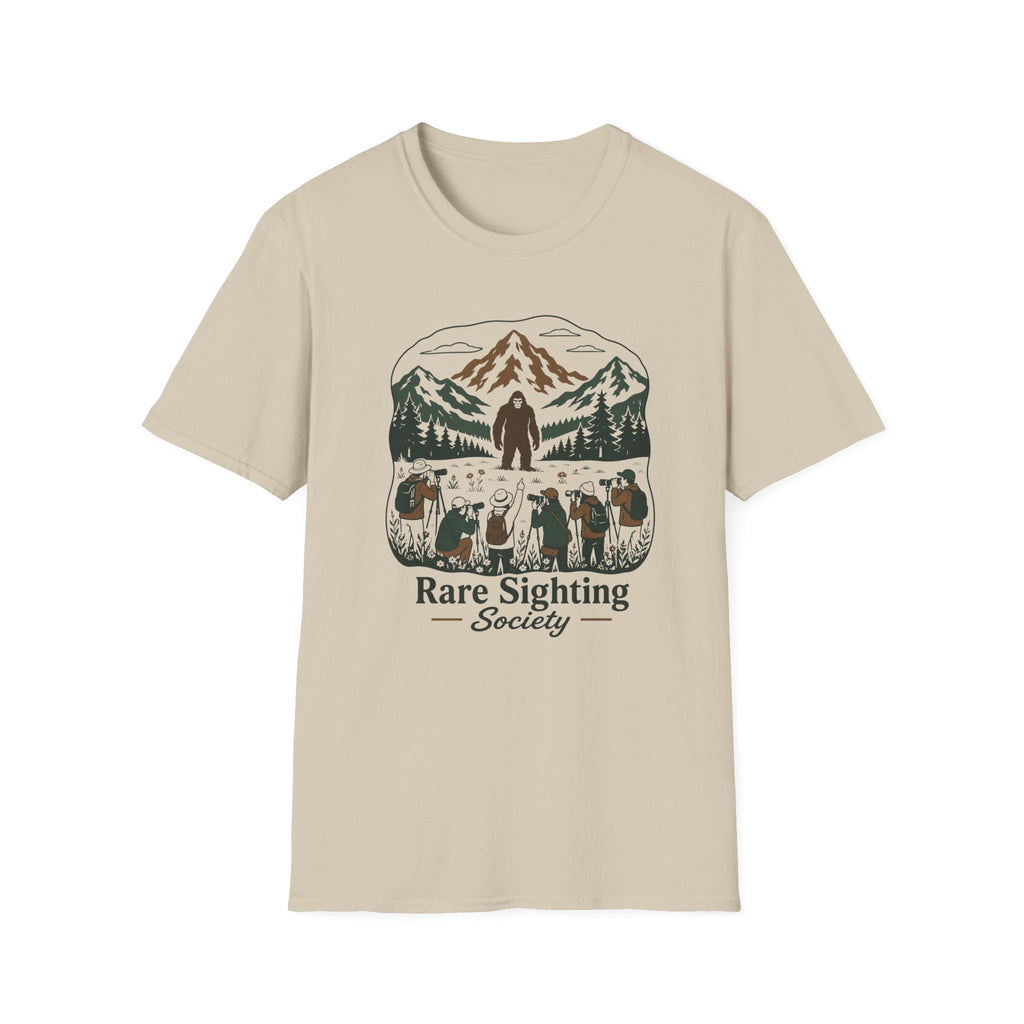 Rare Sighting Society T-Shirt — Sasquatch Mountain Camping Graphic Tee