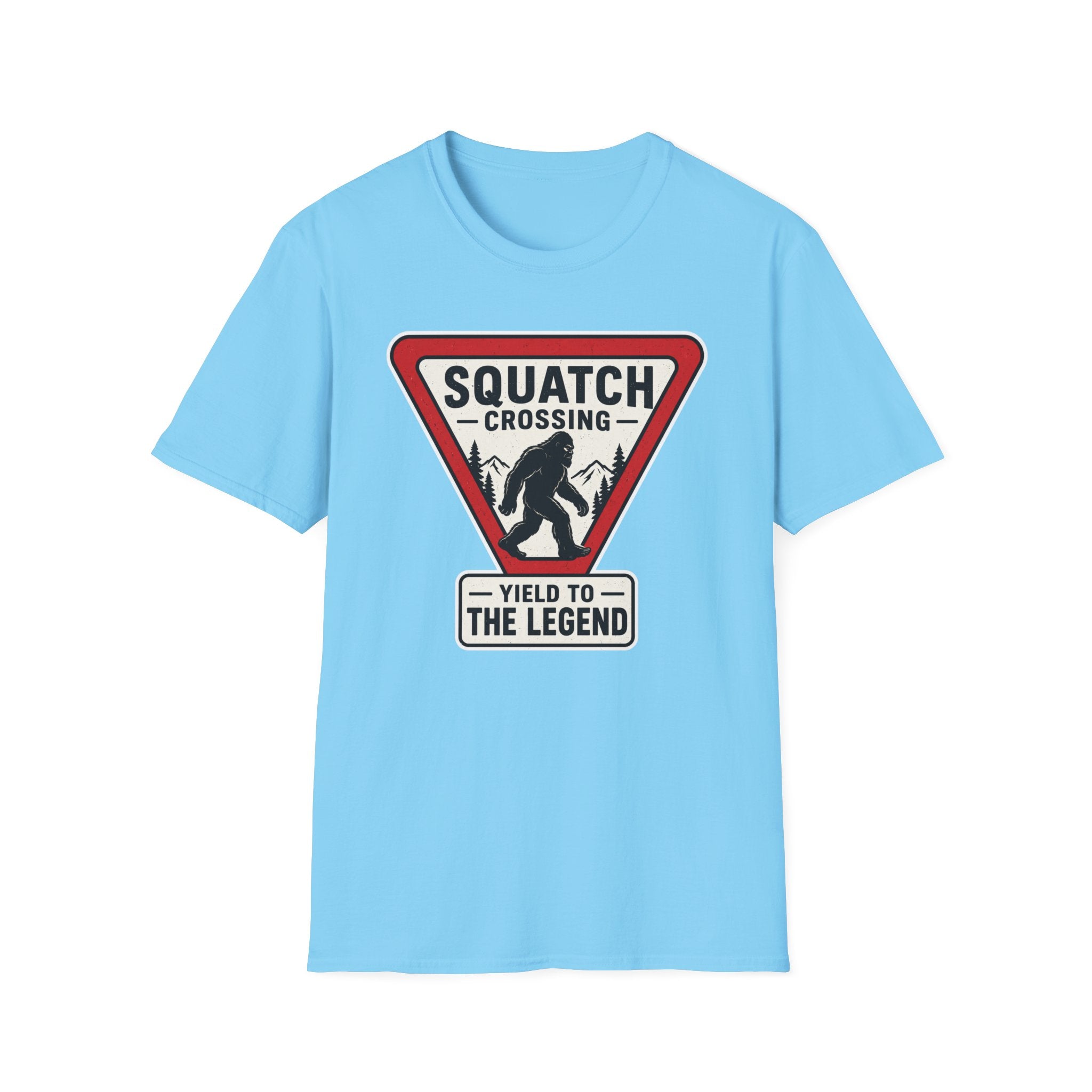 Squatch Crossing T‑Shirt — Sasquatch / Bigfoot Novelty Tee
