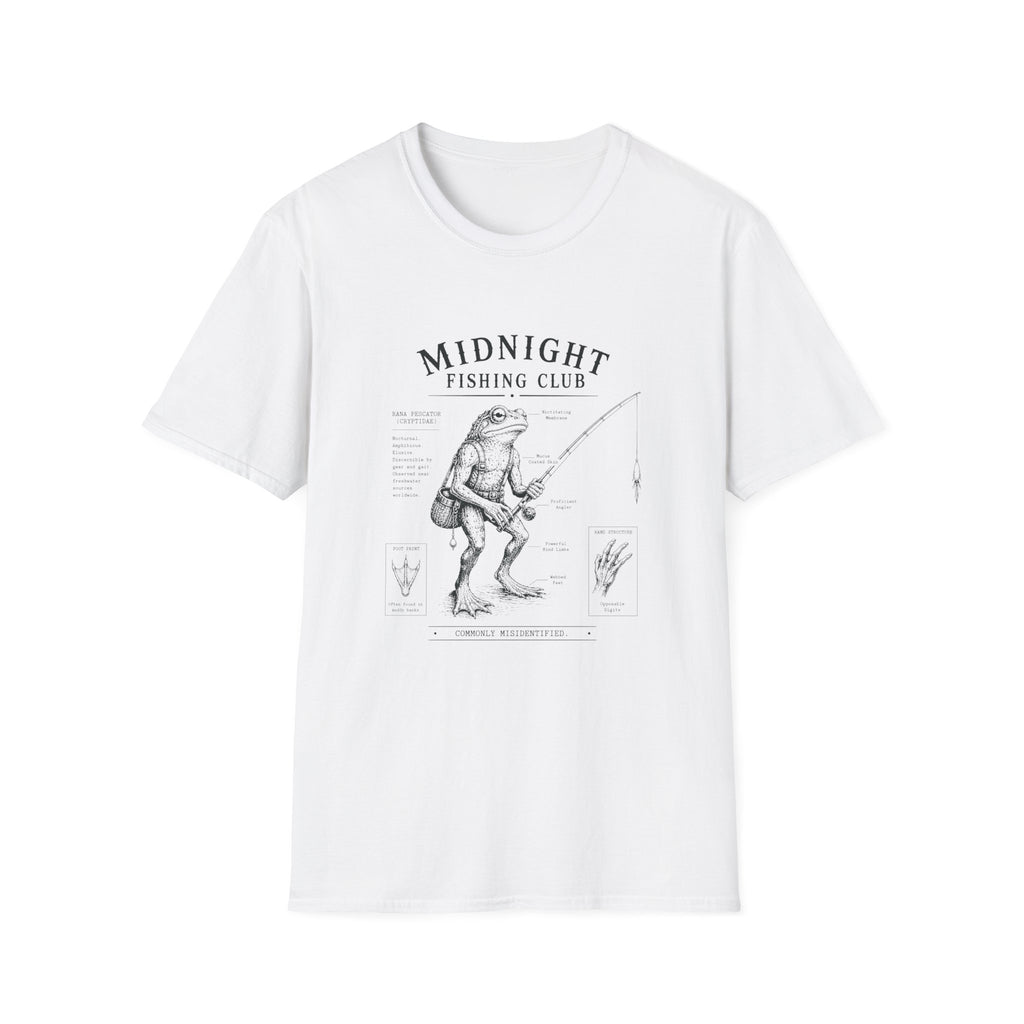 Midnight Fishing Club T-Shirt — Vintage Frog Man Angler Graphic Tee