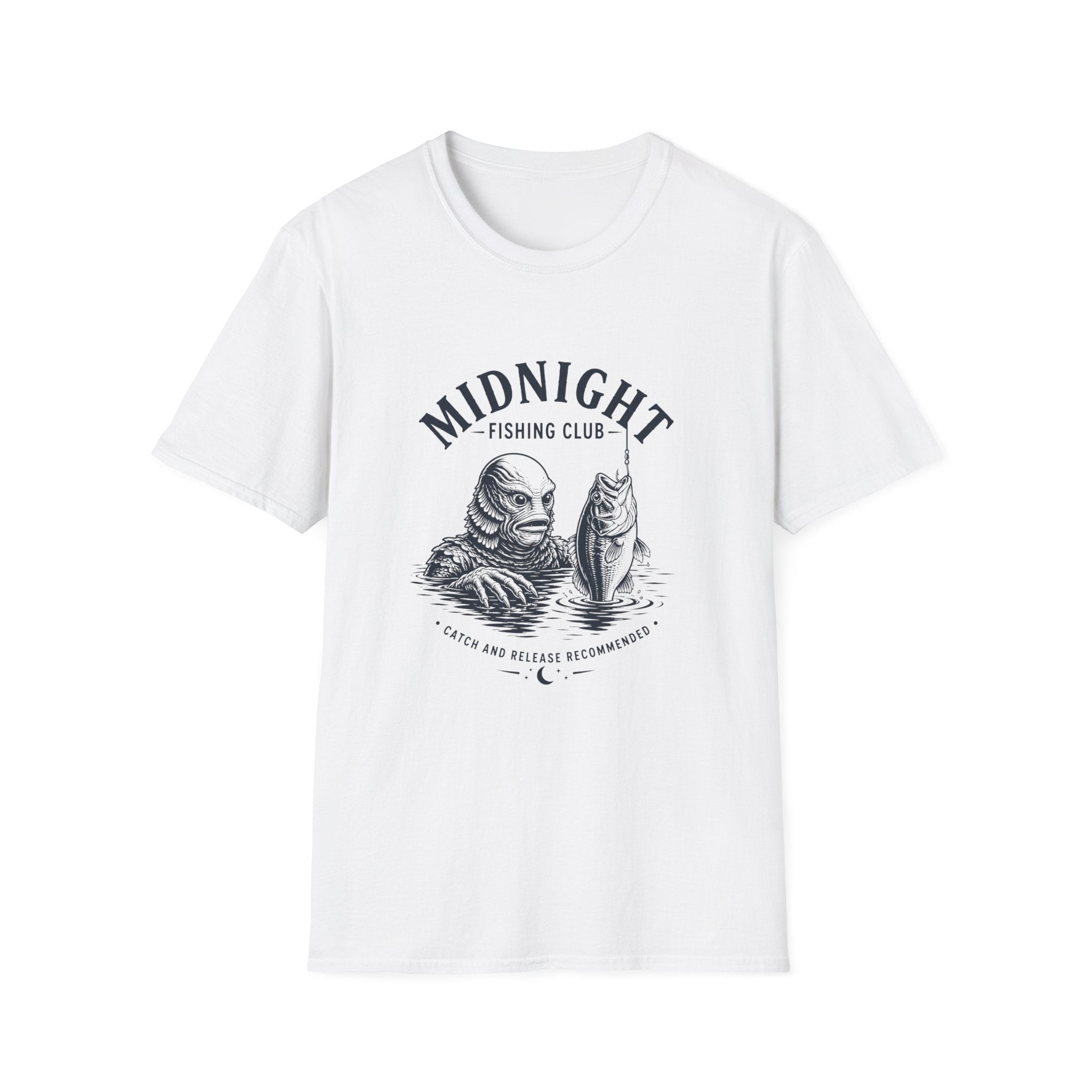 Midnight Fishing Club T-Shirt — Vintage Lake Monster Graphic Tee
