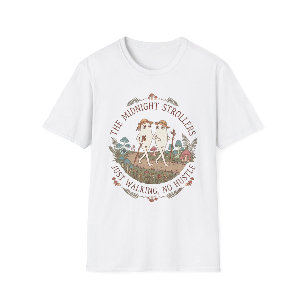Cozy Fresno Nightcrawlers T-Shirt — 'The Midnight Strollers' Cute Mushroom Walk Graphic Tee