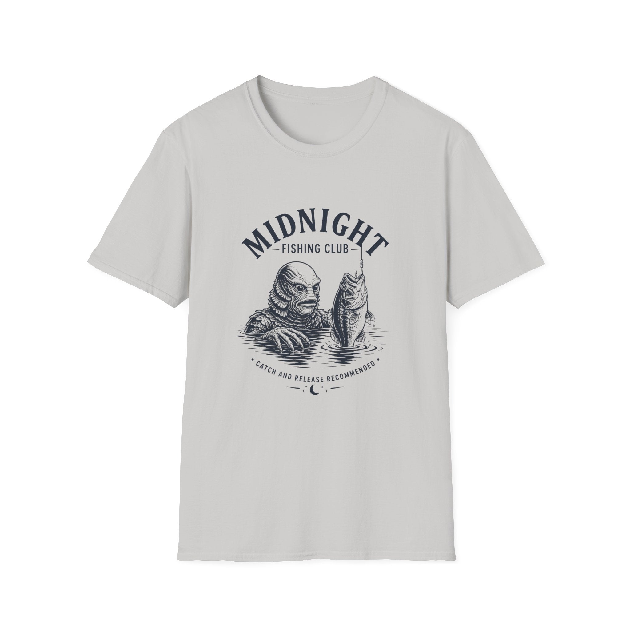 Midnight Fishing Club T-Shirt — Vintage Lake Monster Graphic Tee