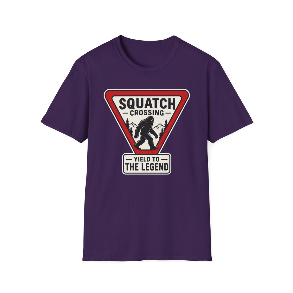 Squatch Crossing T‑Shirt — Sasquatch / Bigfoot Novelty Tee