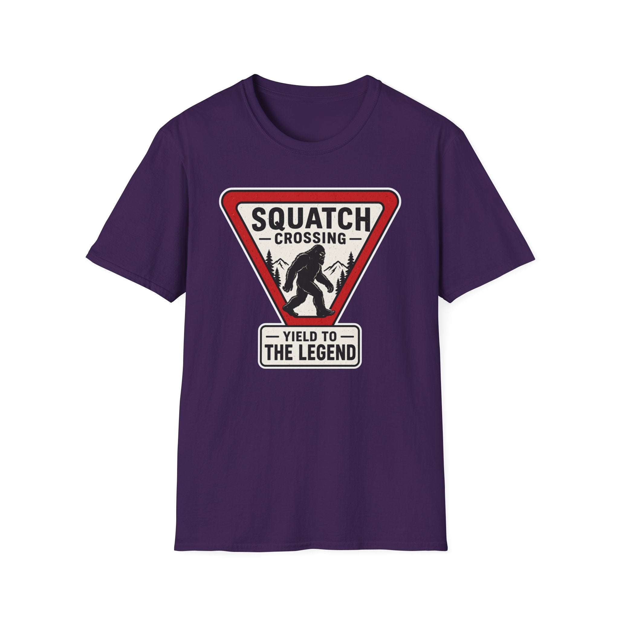 Squatch Crossing T‑Shirt — Sasquatch / Bigfoot Novelty Tee