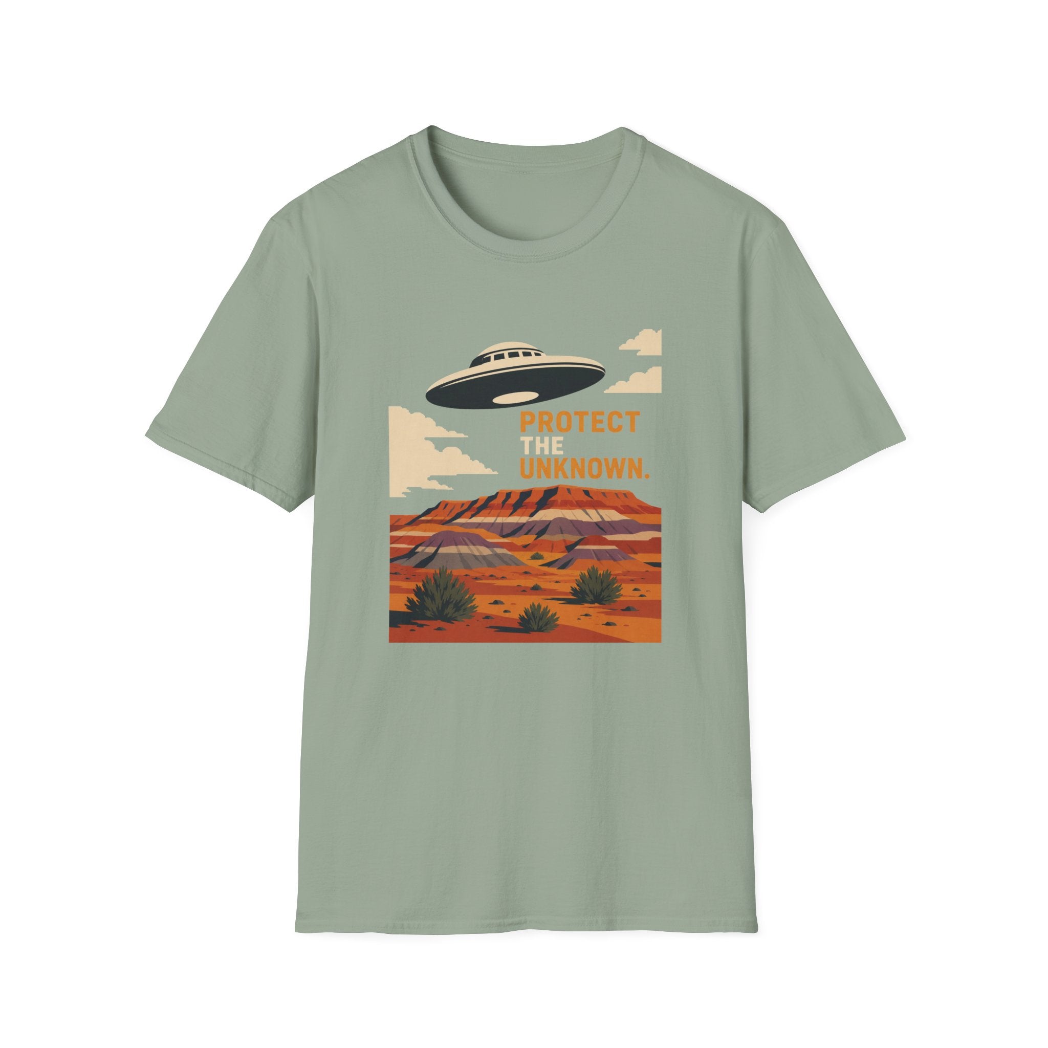 Protect the Unknown UFO T-Shirt — Retro Desert Alien Graphic Tee