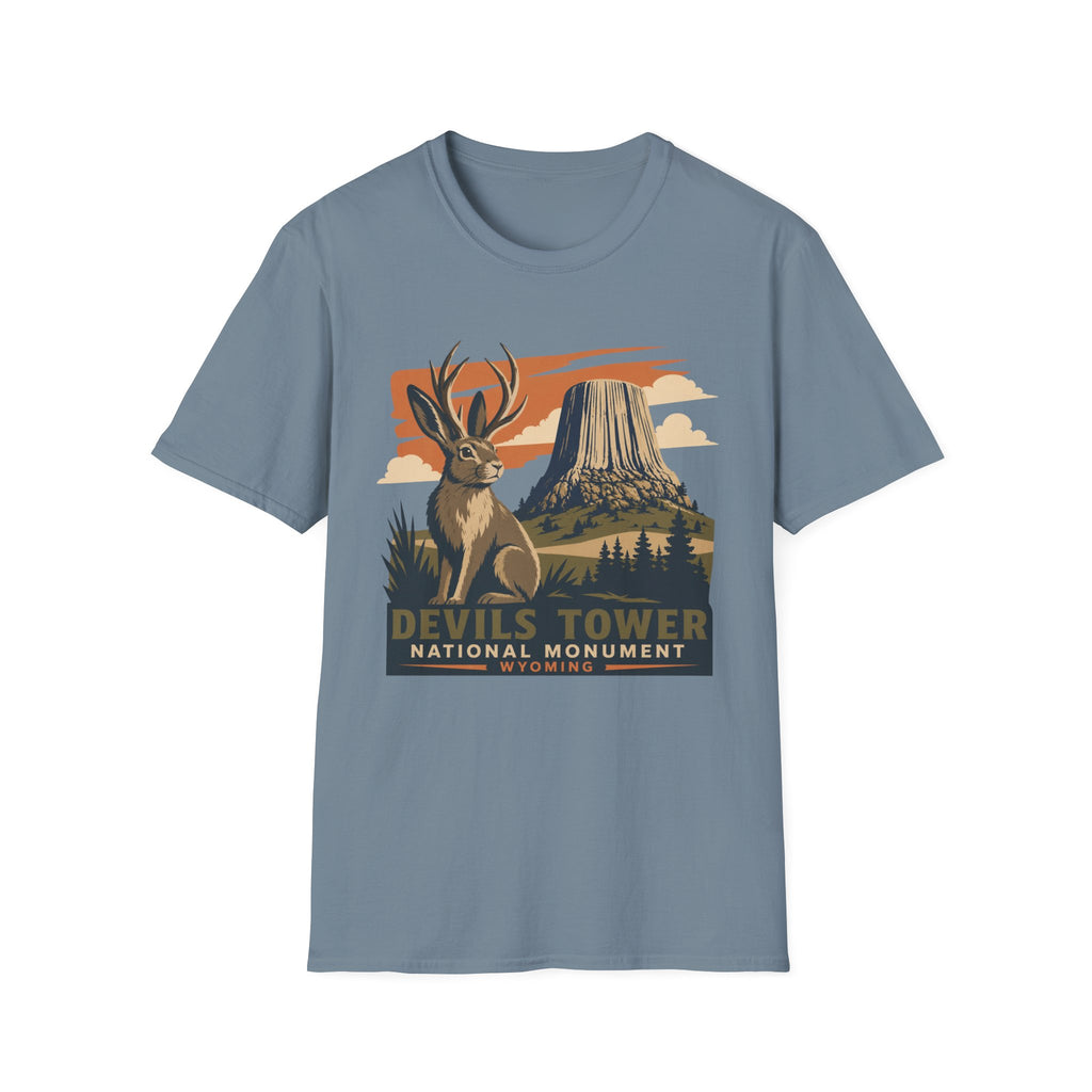 Devils Tower Jackalope T-Shirt — Retro National Monument Tee