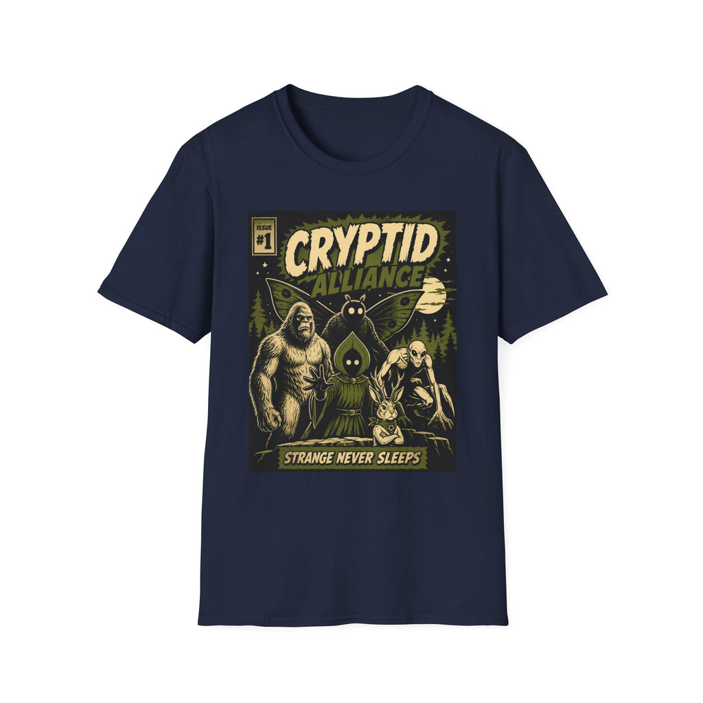 Cryptid Alliance T‑Shirt — Vintage Monster Comic Tee Bigfoot Mothman