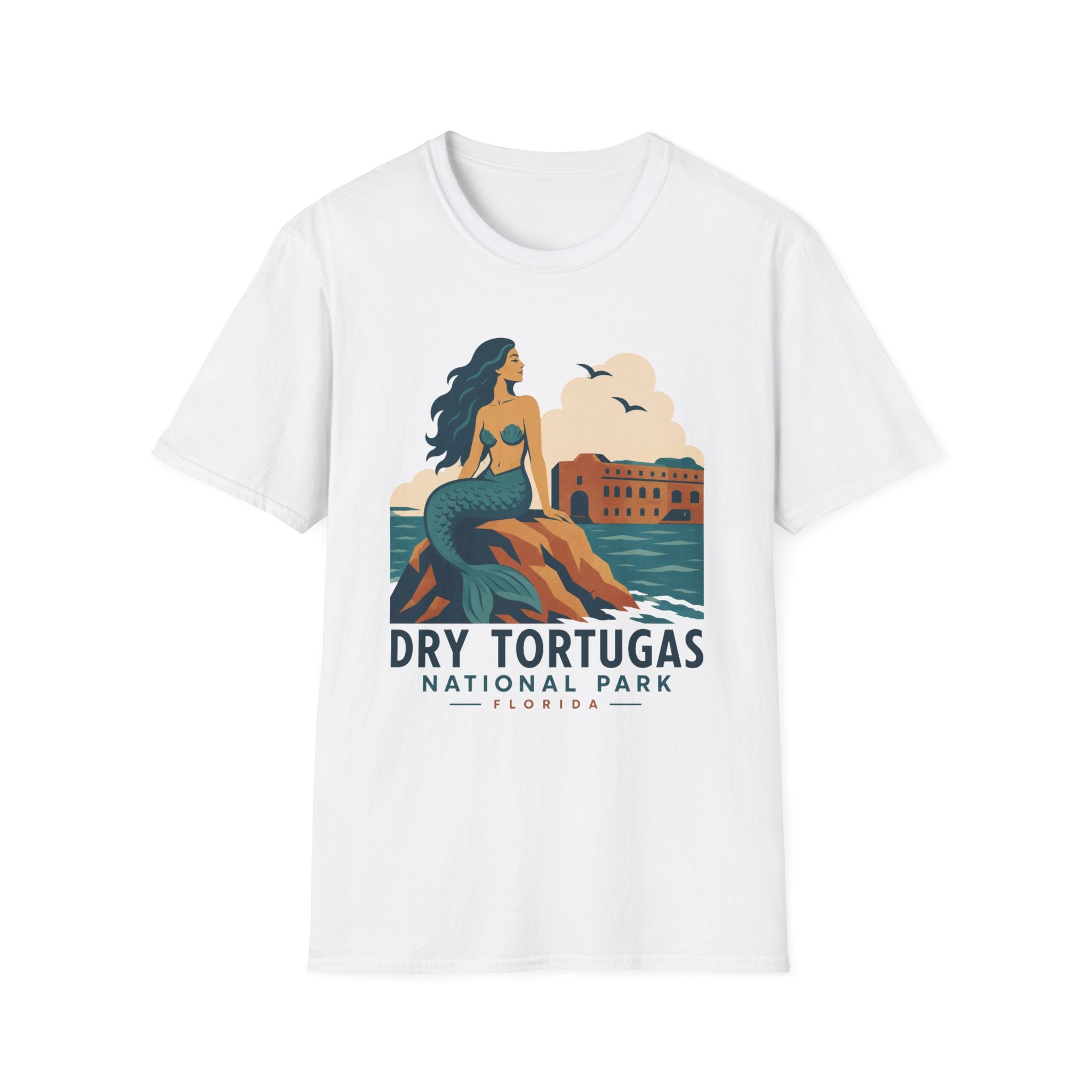 WPA Style Mermaid T-Shirt — Dry Tortugas National Park Vintage Travel Tee