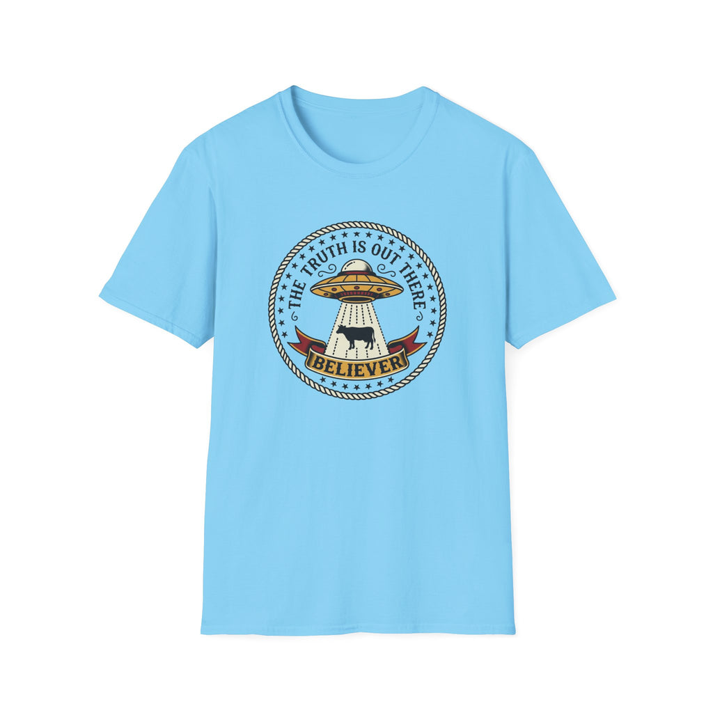 UFO Believer T-Shirt — "The Truth Is Out There" Alien Abduction American Tradition Tattoo Design