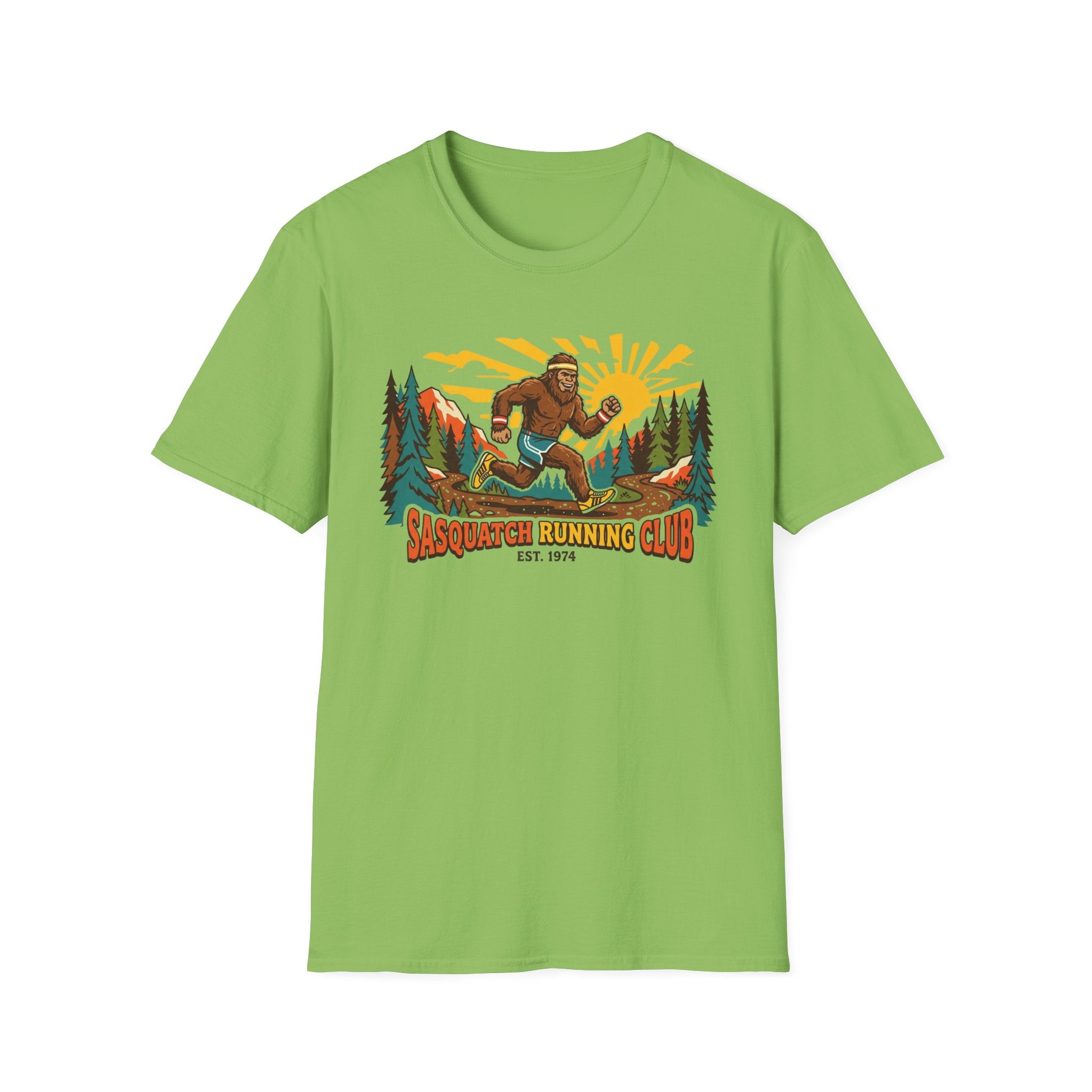Sasquatch Running Club T-Shirt — Vintage Bigfoot Trail Run Graphic Tee