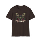 Mothman American Traditional Tattoo Style T-Shirt — Gothic Moth & Roses Graphic