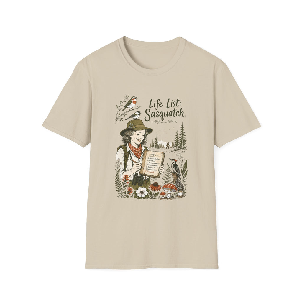 Sasquatch Life List T-Shirt - Birdwatching Nature Tee