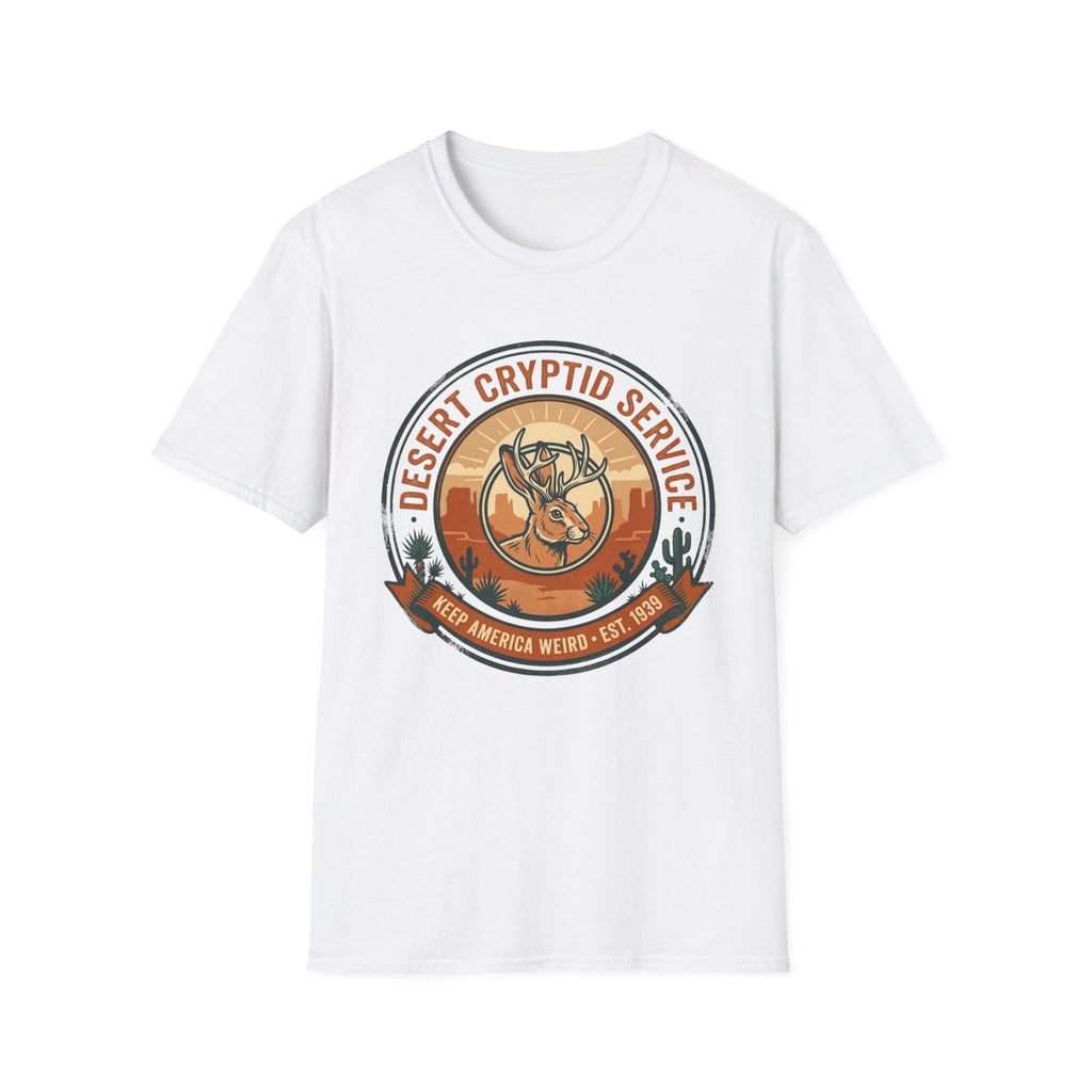 Desert Cryptid Service T-Shirt — Retro Desert Jackalope Graphic