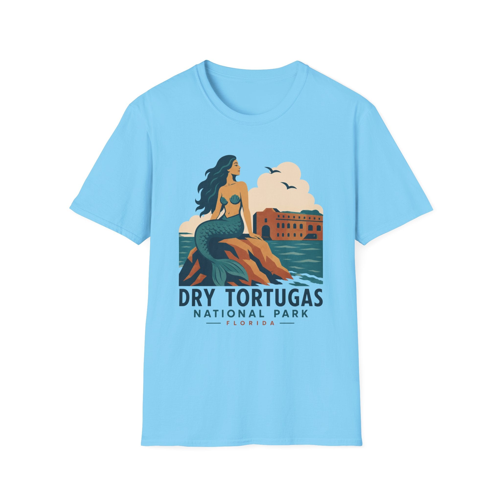 WPA Style Mermaid T-Shirt — Dry Tortugas National Park Vintage Travel Tee
