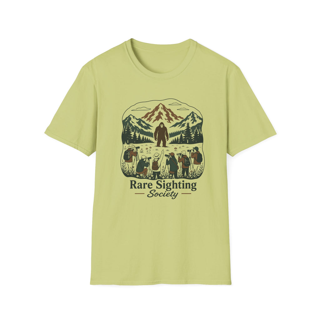 Rare Sighting Society T-Shirt — Sasquatch Mountain Camping Graphic Tee