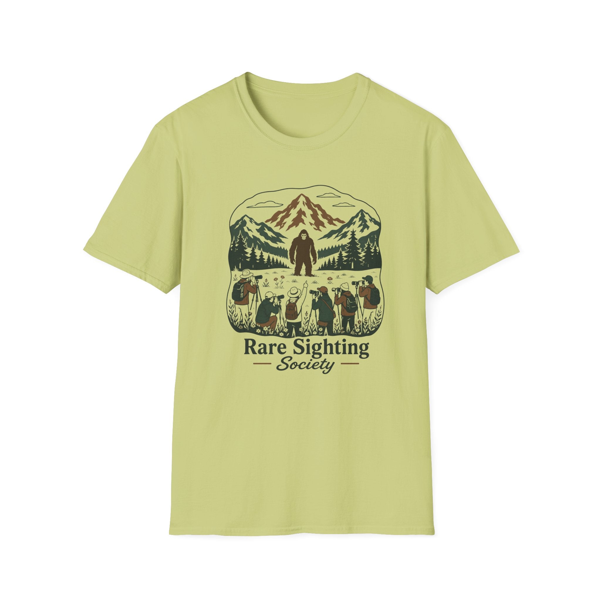 Rare Sighting Society T-Shirt — Sasquatch Mountain Camping Graphic Tee