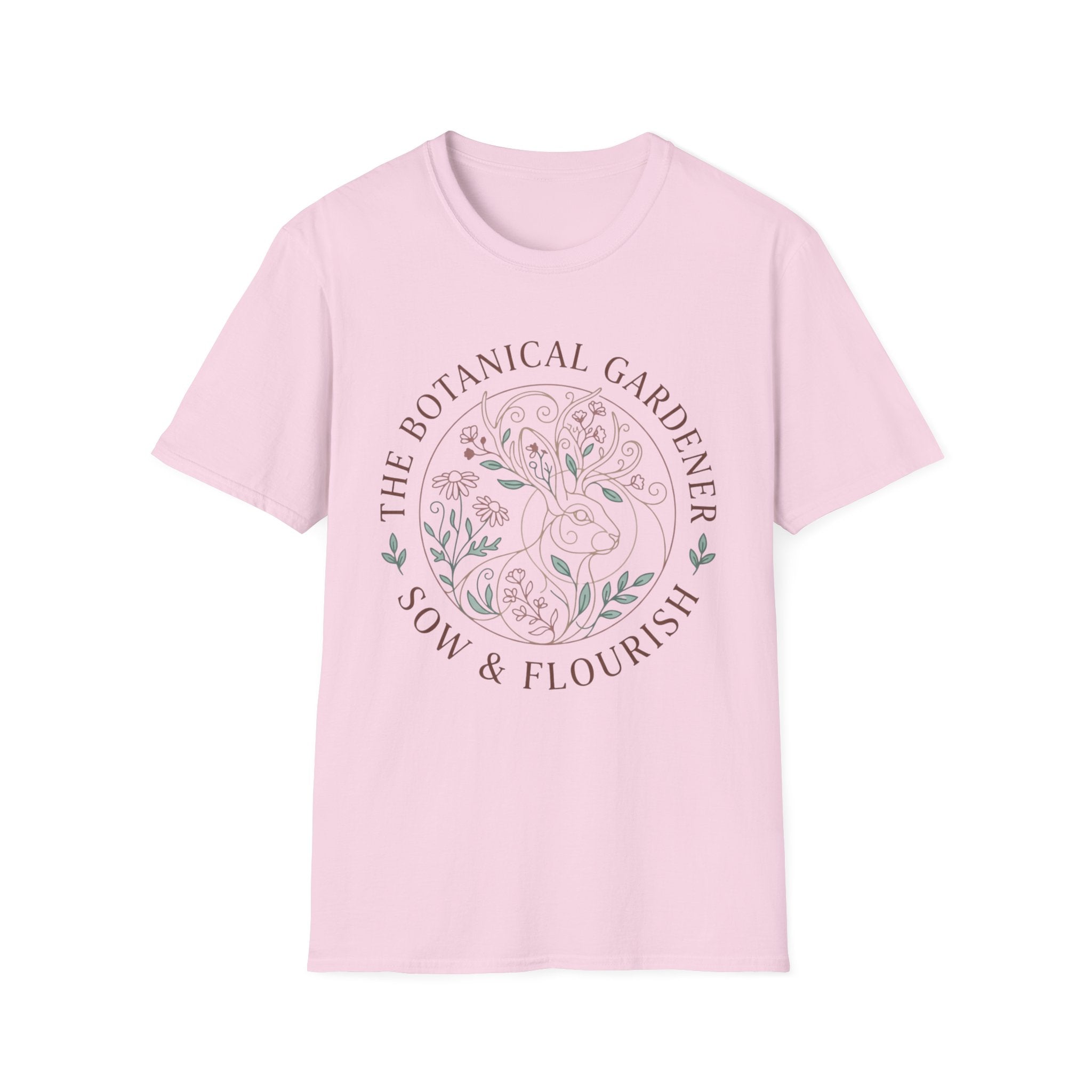 Cottagecore Jackalope T-Shirt — 'The Botanical Gardener: Sow & Flourish' Floral Tee