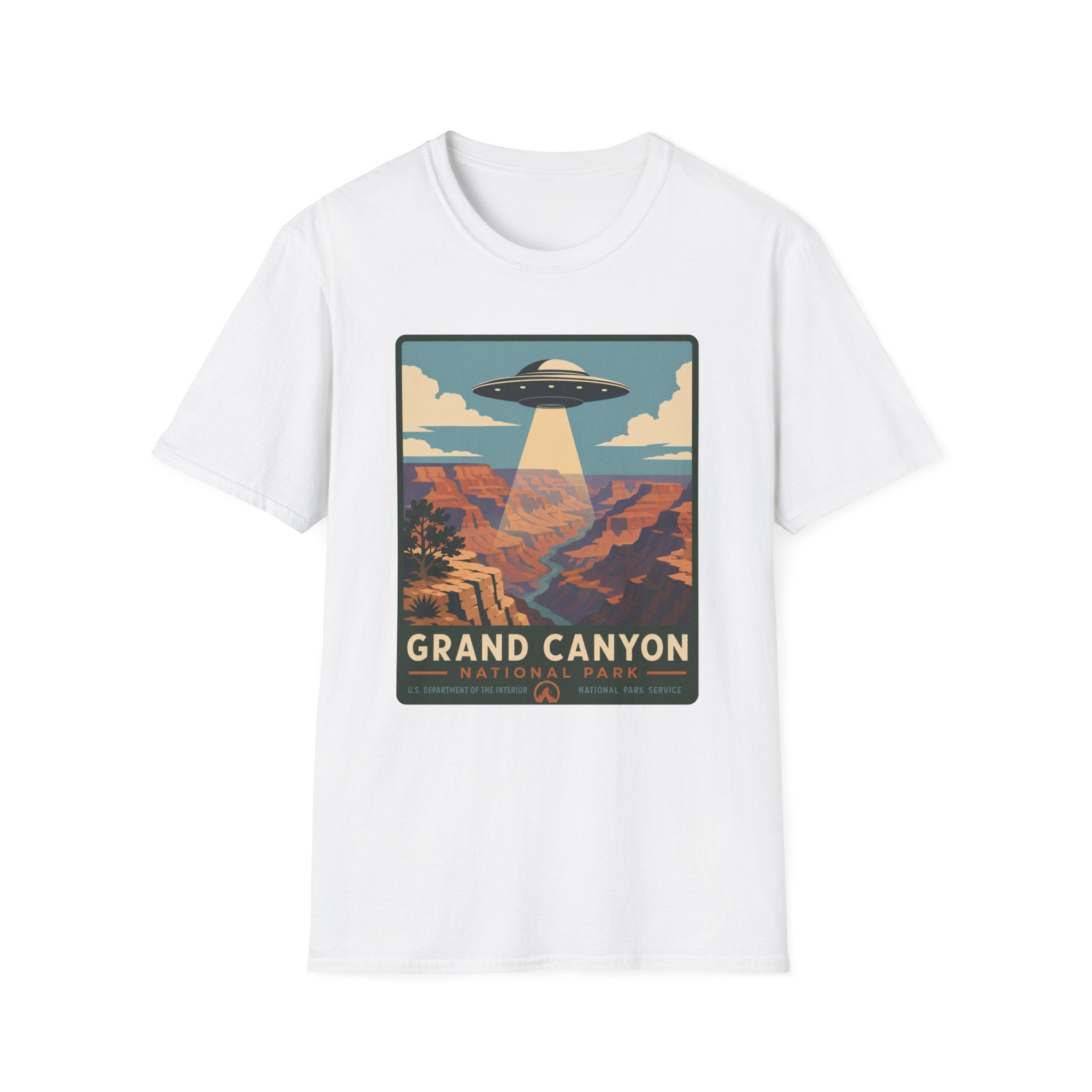 Grand Canyon UFO T-Shirt — Retro Alien Abduction National Parks Poster Tee