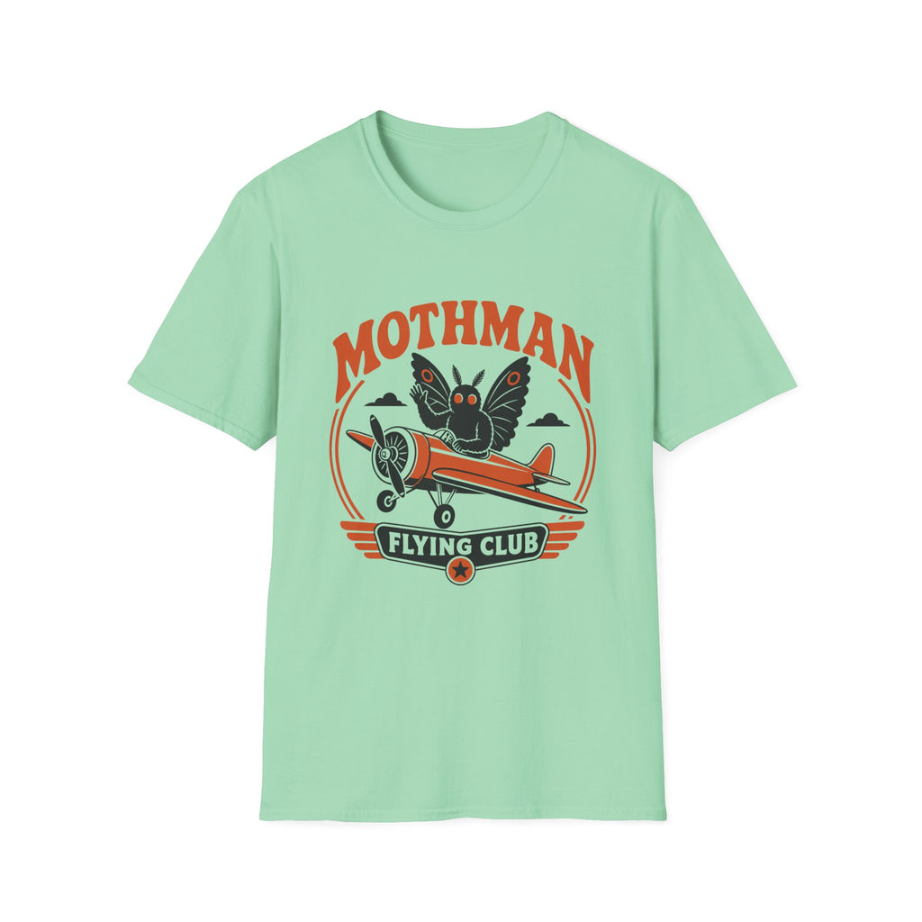 Mothman Flying Club T‑Shirt - Retro 70s Airplane