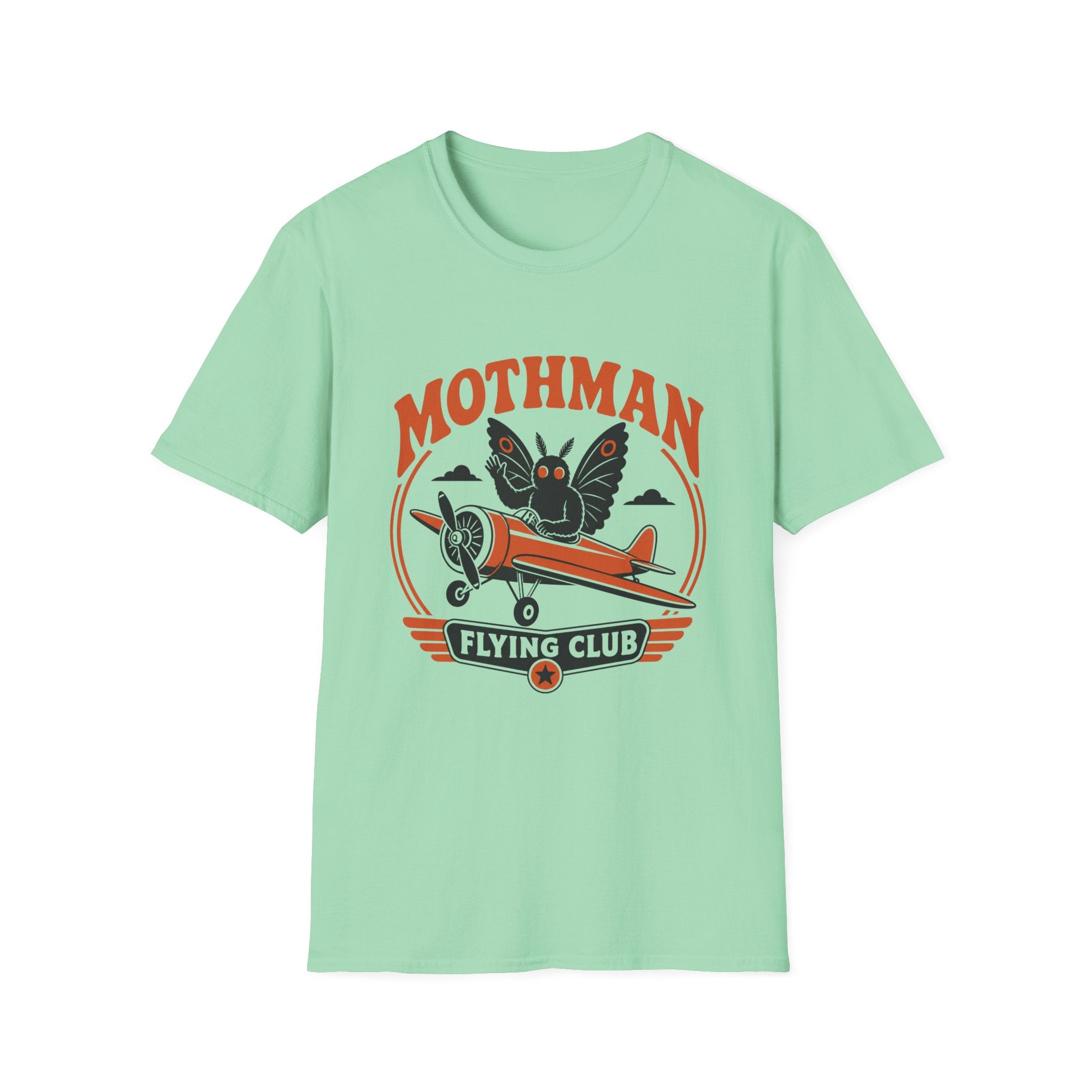 Mothman Flying Club T‑Shirt - Retro 70s Airplane
