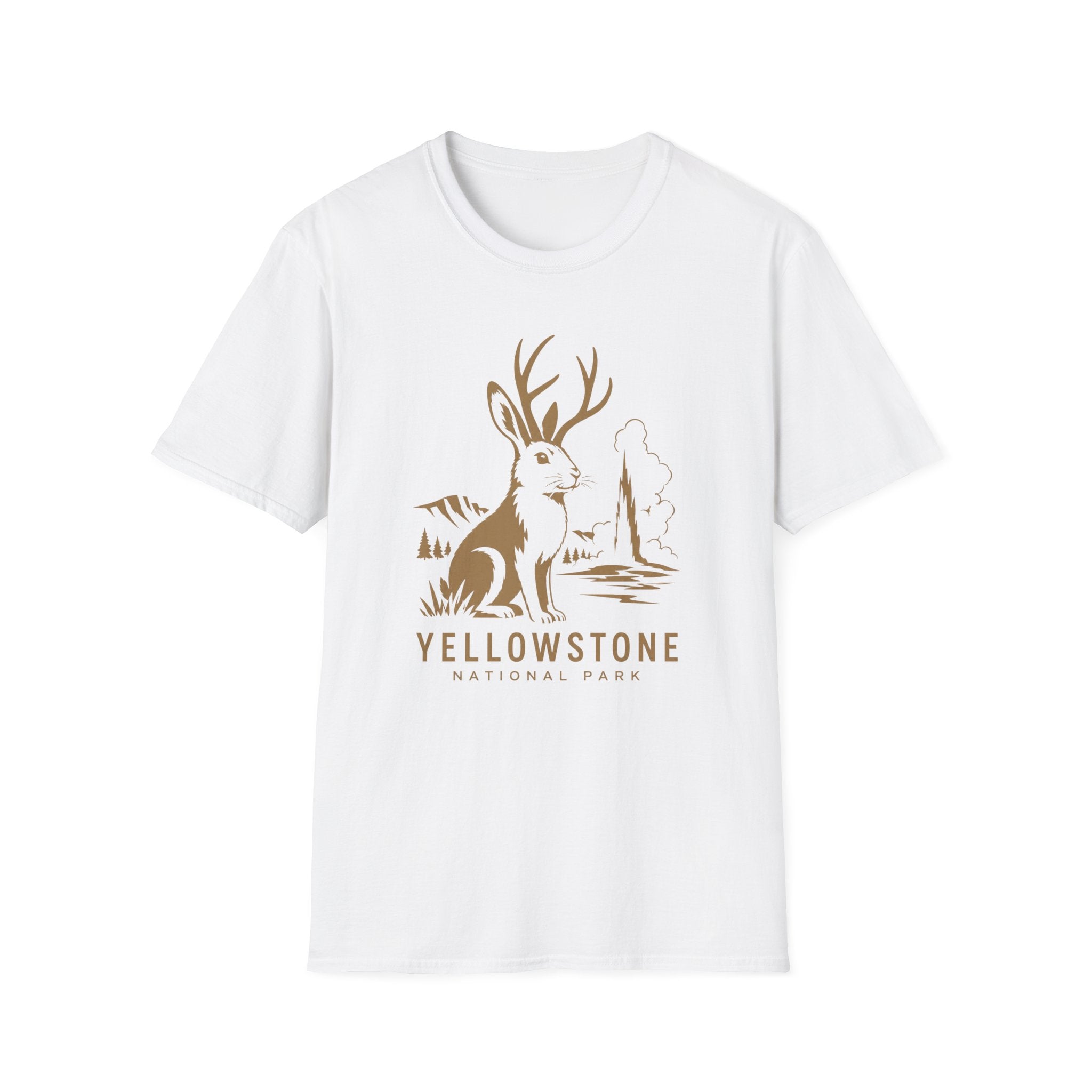 Yellowstone Jackalope T-Shirt — Rustic National Park Wildlife Tee