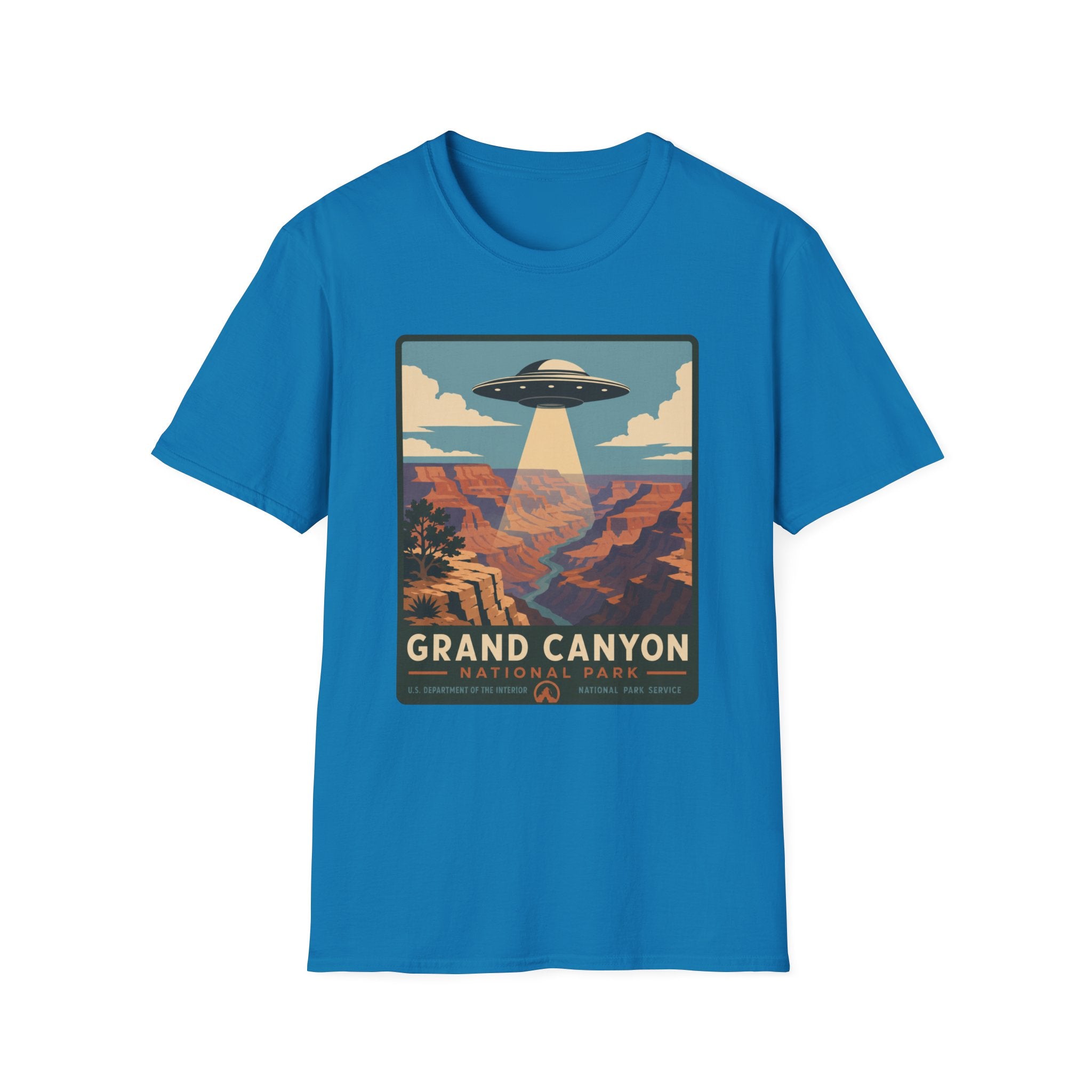 Grand Canyon UFO T-Shirt — Retro Alien Abduction National Parks Poster Tee