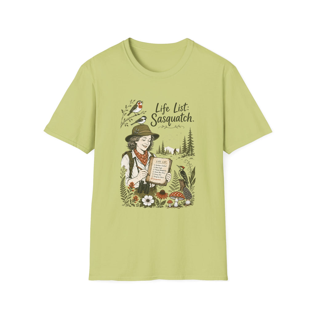 Sasquatch Life List T-Shirt - Birdwatching Nature Tee