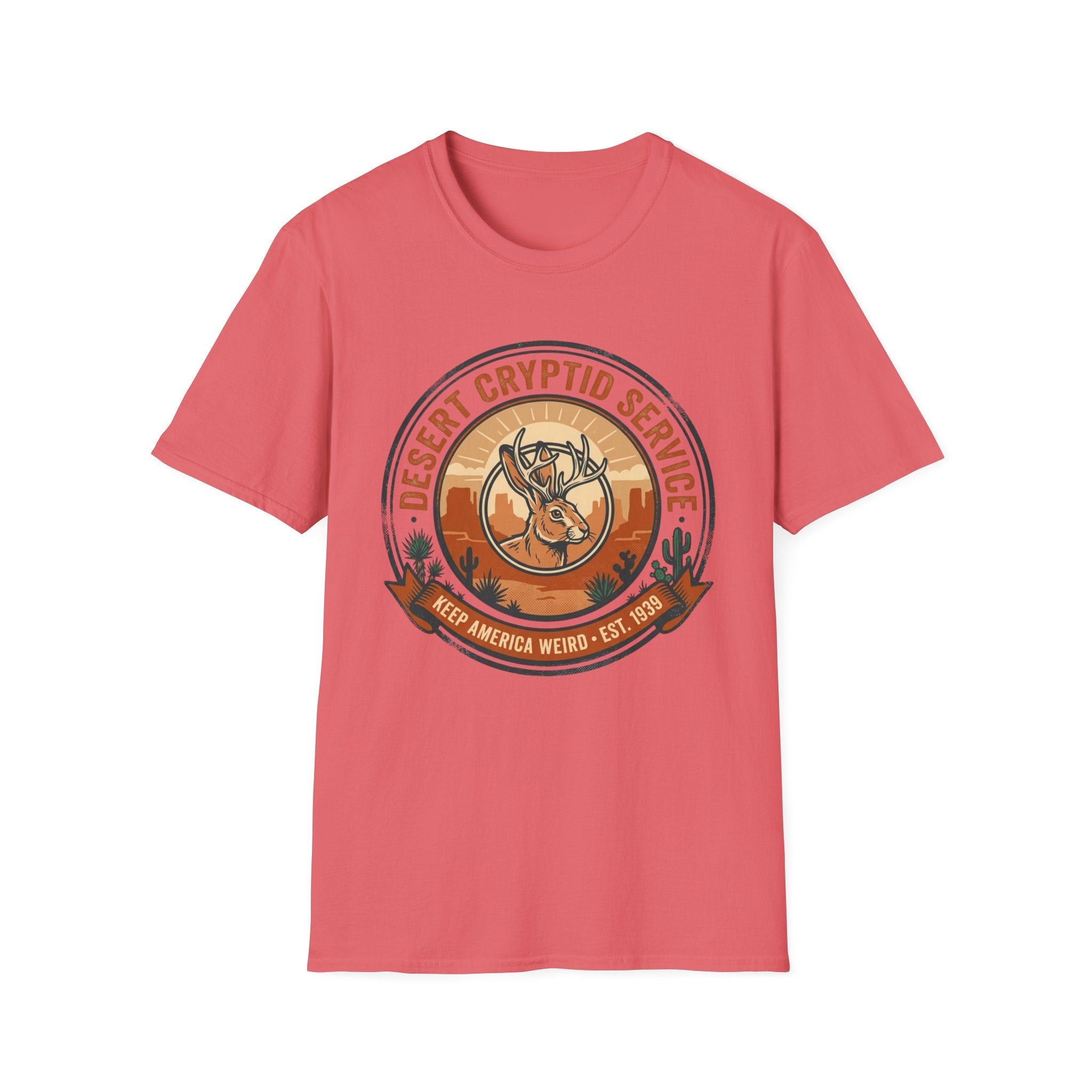 Desert Cryptid Service T-Shirt — Retro Desert Jackalope Graphic