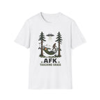 AFK Touching Grass T-Shirt — Gaming Nature Tee with Bigfoot & UFO