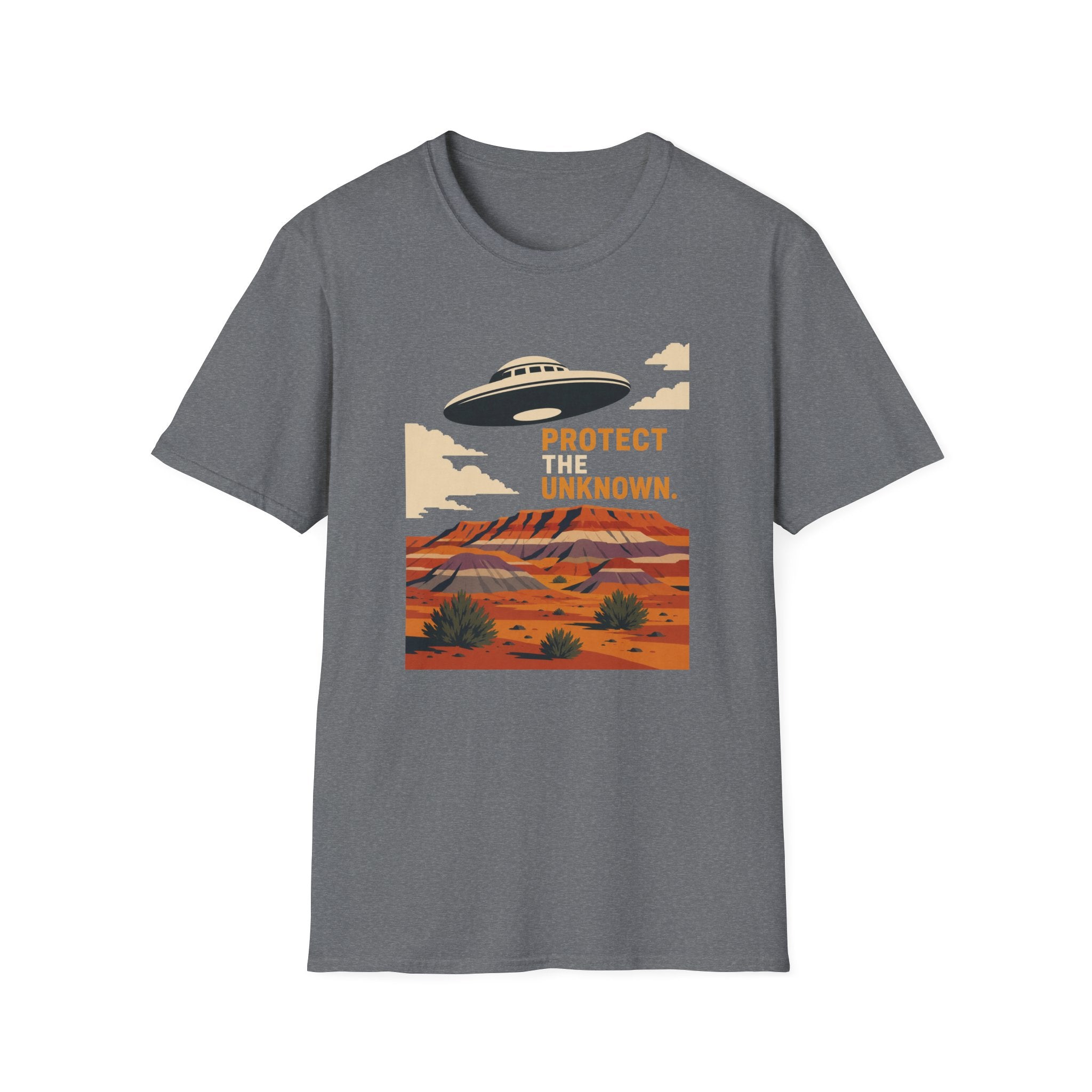 Protect the Unknown UFO T-Shirt — Retro Desert Alien Graphic Tee
