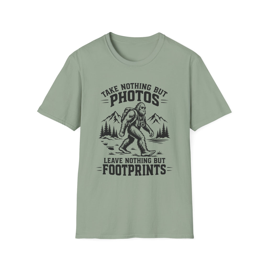 “Take Nothing But Photos, Leave Nothing But Footprints” Bigfoot Adventure Tee