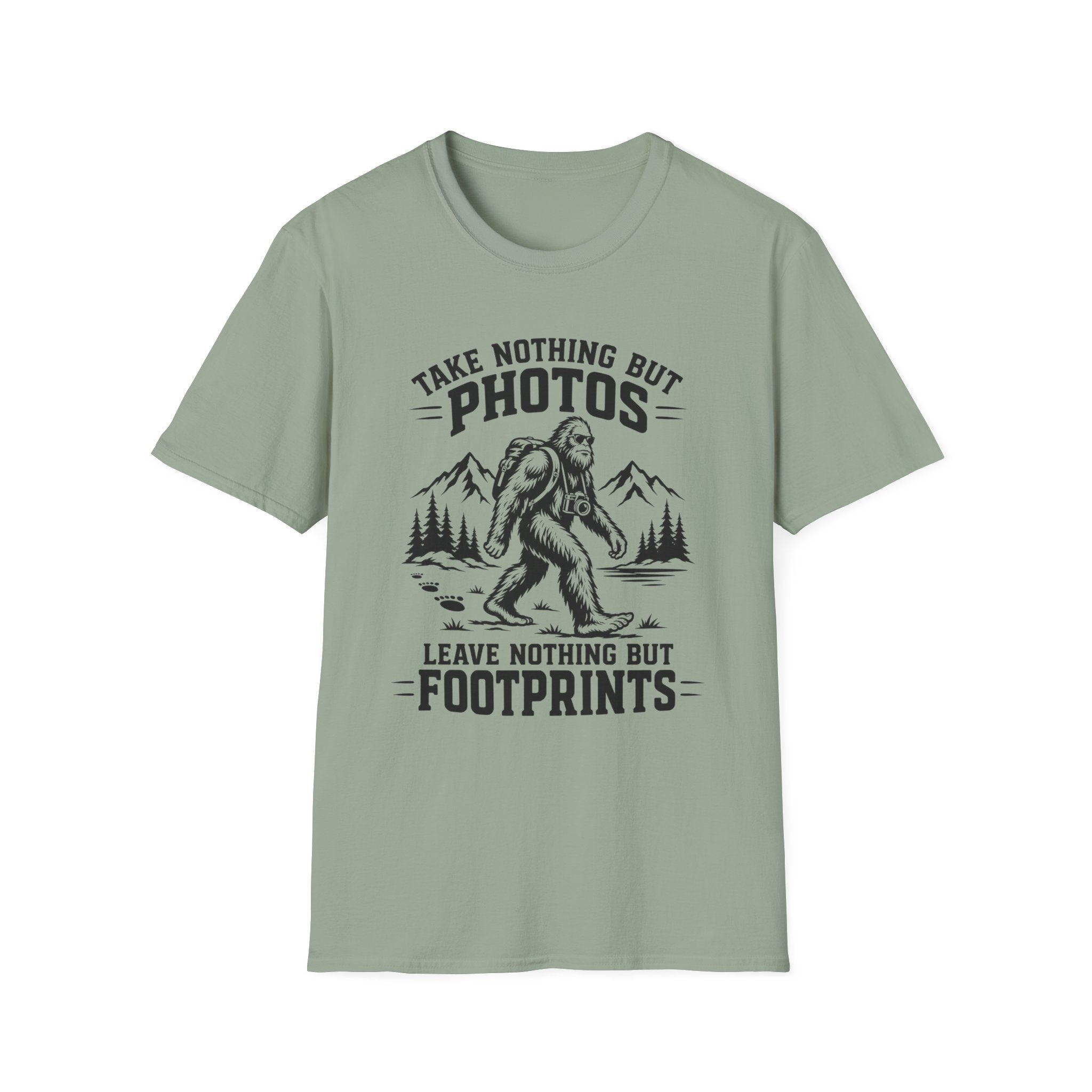 “Take Nothing But Photos, Leave Nothing But Footprints” Bigfoot Adventure Tee