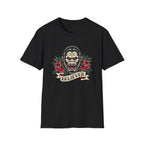 Bigfoot Believer T-Shirt — Retro American Traditional Tattoo Sasquatch Graphic Tee with Roses