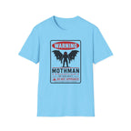 Warning: Mothman T-Shirt — Vintage Cryptid Warning Sign Tee