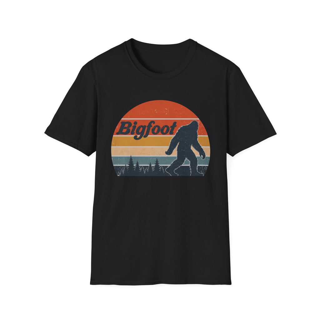 Bigfoot Retro Sunset T-Shirt - Sasquatch Vintage Graphic Tee